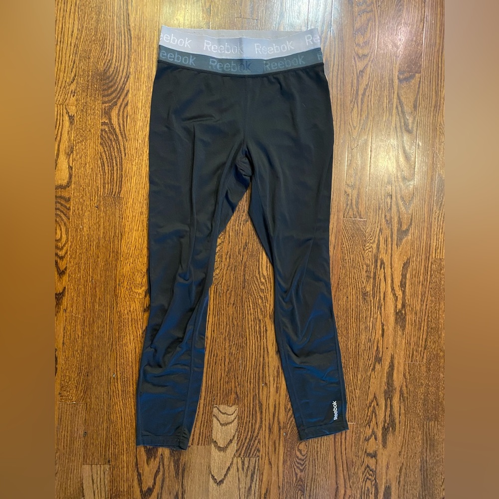 reebok womens large athletic‎ black leggings high waist stretch